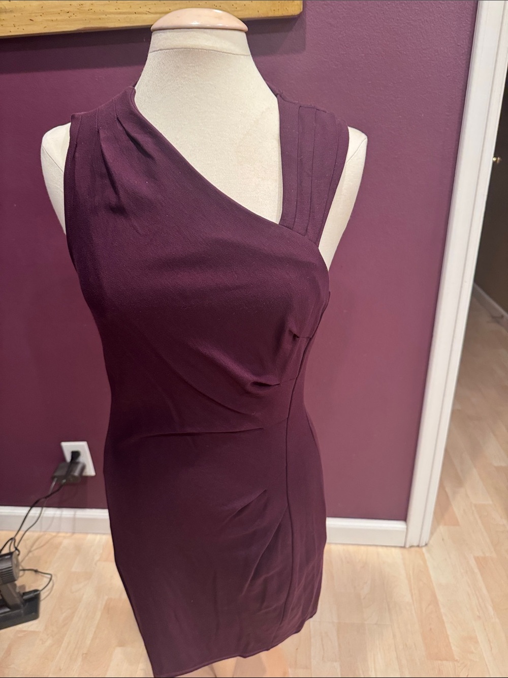 Ella Moss Plum One-Shoulder Sheath Dress